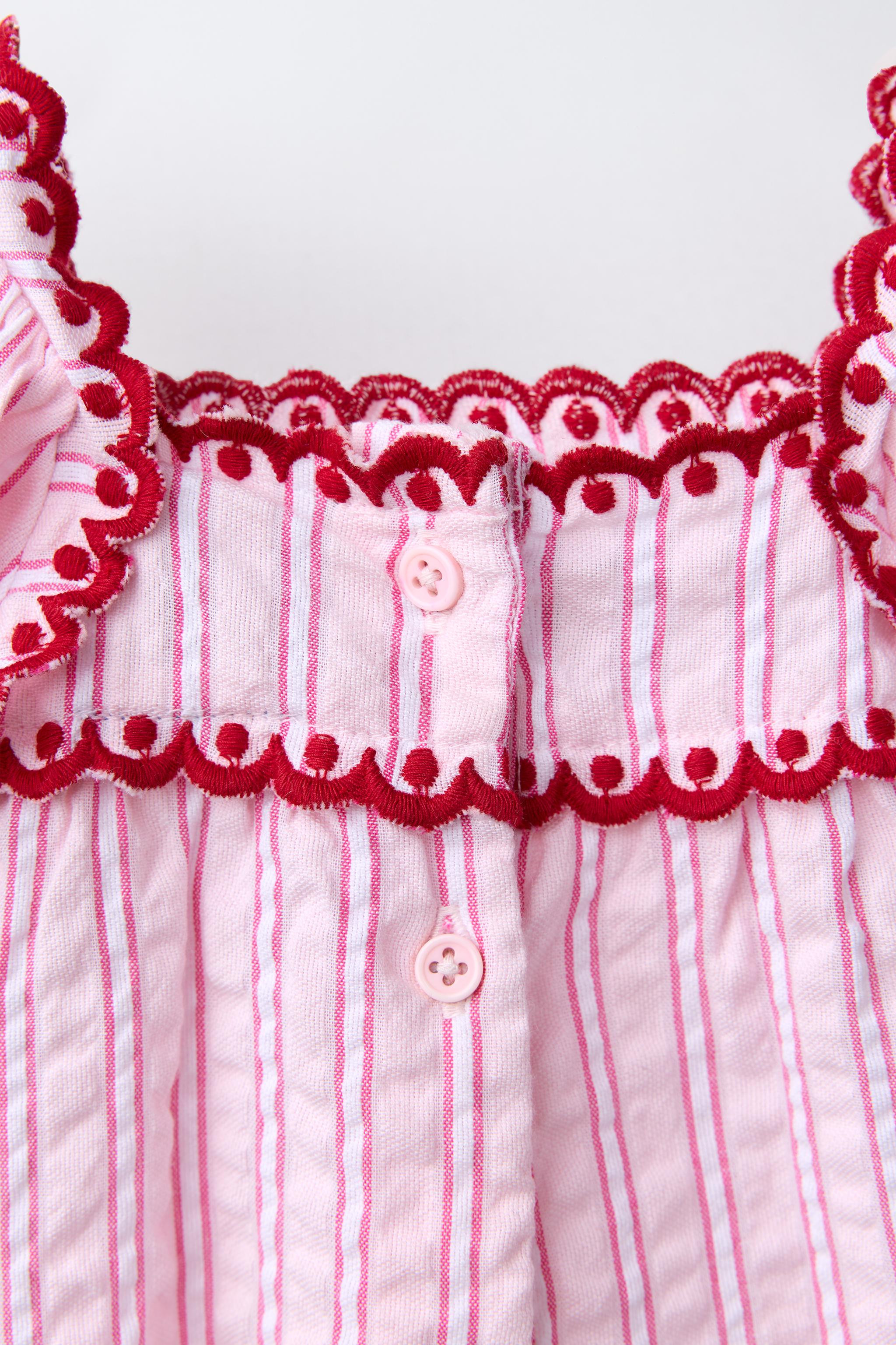 STRIPED AND EMBROIDERED ROMPER SISSEL EDELBO X ZARA KIDS | Zara US