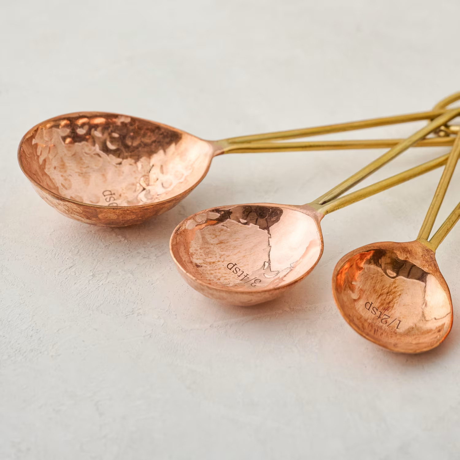 Hammered Copper and Gold Measuring Spoons | Magnolia