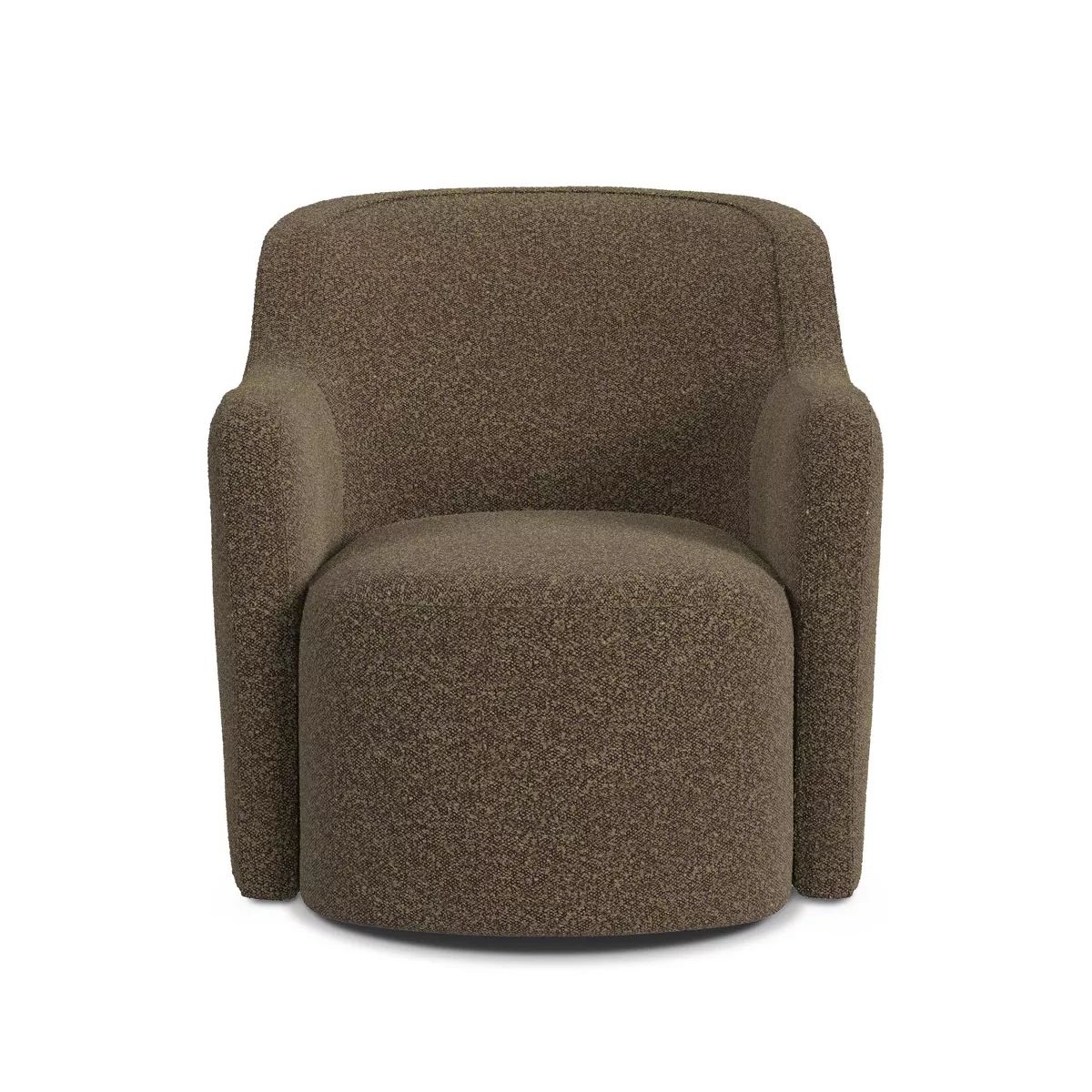 Upholstered Swivel Boucle Accent Chair Dark Brown - HomePop: Polyester Fabric, Plywood Frame, No ... | Target