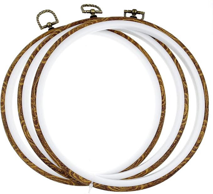 Wool Queen 3 Pieces 8.4'' 21.5cm Rug-Punch Embroidery Ring Cross Stitch No Slip Hoops Set Imitate... | Amazon (US)