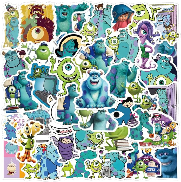 50Pcs Monsters, Inc Stickers Pack Waterproof Sticker Decals for Water Bottle,Laptop,Phone,Skatebo... | Amazon (US)
