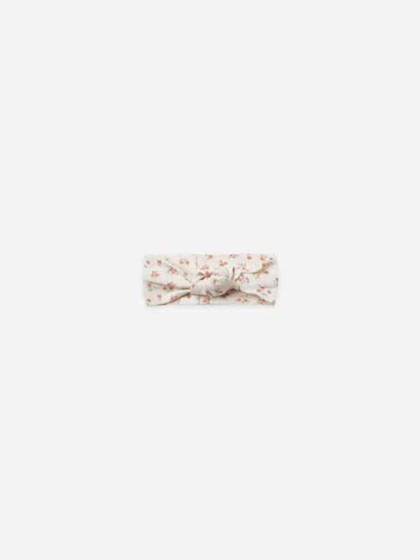 pointelle knotted headband | blush floral | Quincy Mae