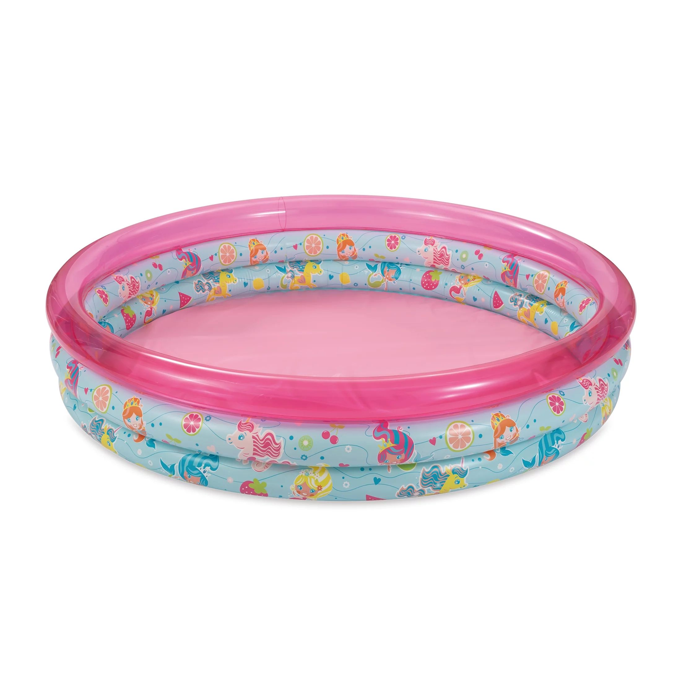 Round Inflatable 3-Ring Kiddie Splash Play Pool, Pink, For Kids, Age 2 & up, Unisex | Walmart (US)