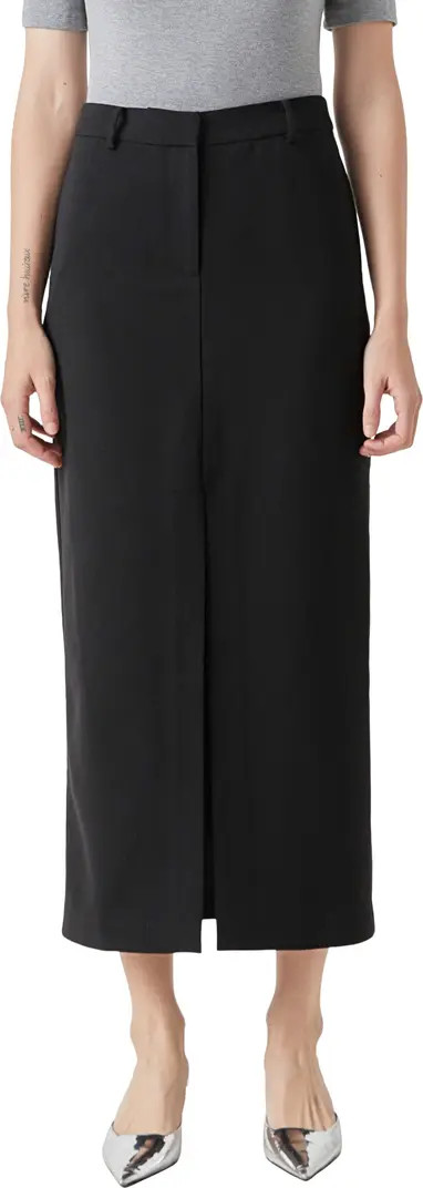 Front Slit Mid Rise Maxi Skirt | Nordstrom