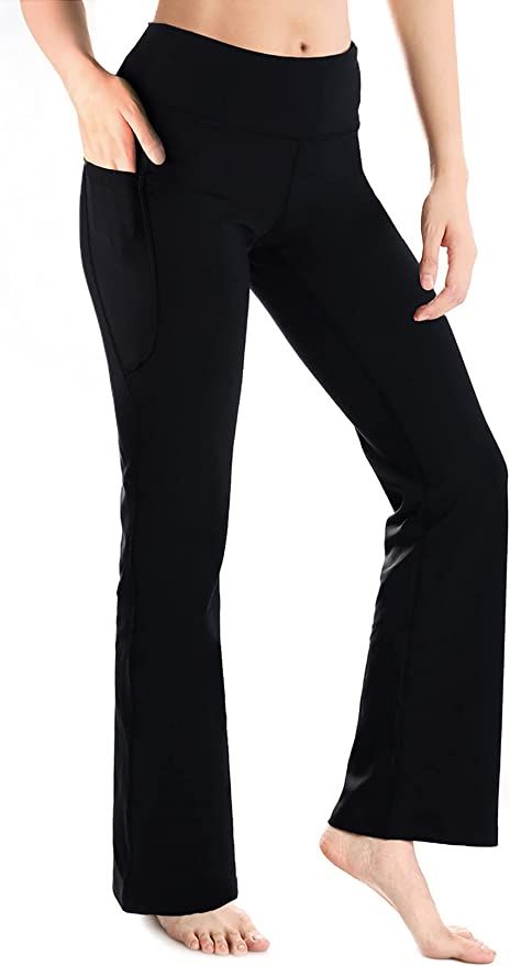 Yogipace,27"/29"/31"/33"/35"/37",Women's Bootcut Yoga Pants Workout Pants Side Pockets | Amazon (US)