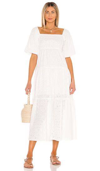 Luna Smock Maxi Dress in White | Revolve Clothing (Global)