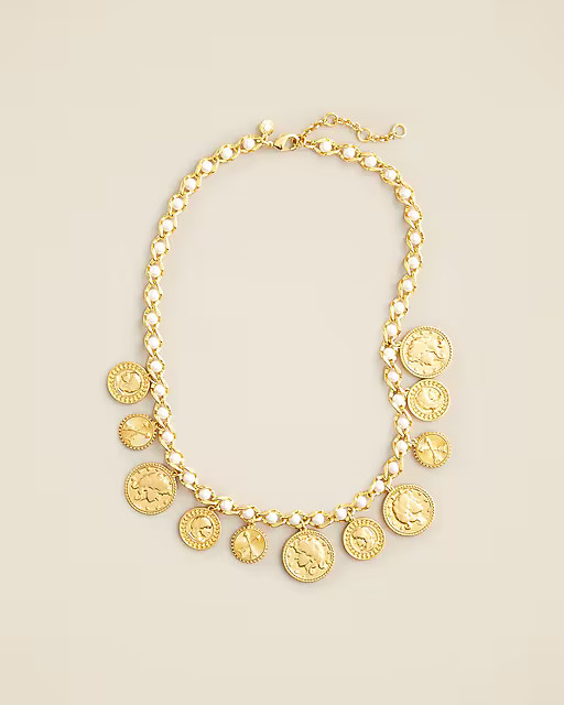 Coin and pearl chain necklace | J. Crew US