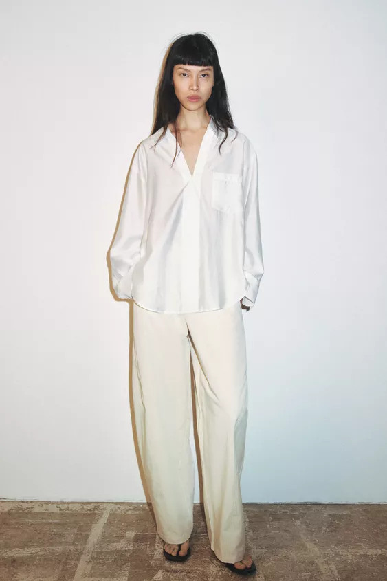 SATIN OVERSIZE SHIRT | Zara UK