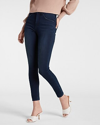 High Waisted Extra Supersoft Dark Wash Skinny Jeans | Express