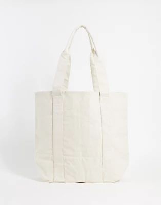 ASOS DESIGN heavyweight tote bag in off white canvas | ASOS (Global)