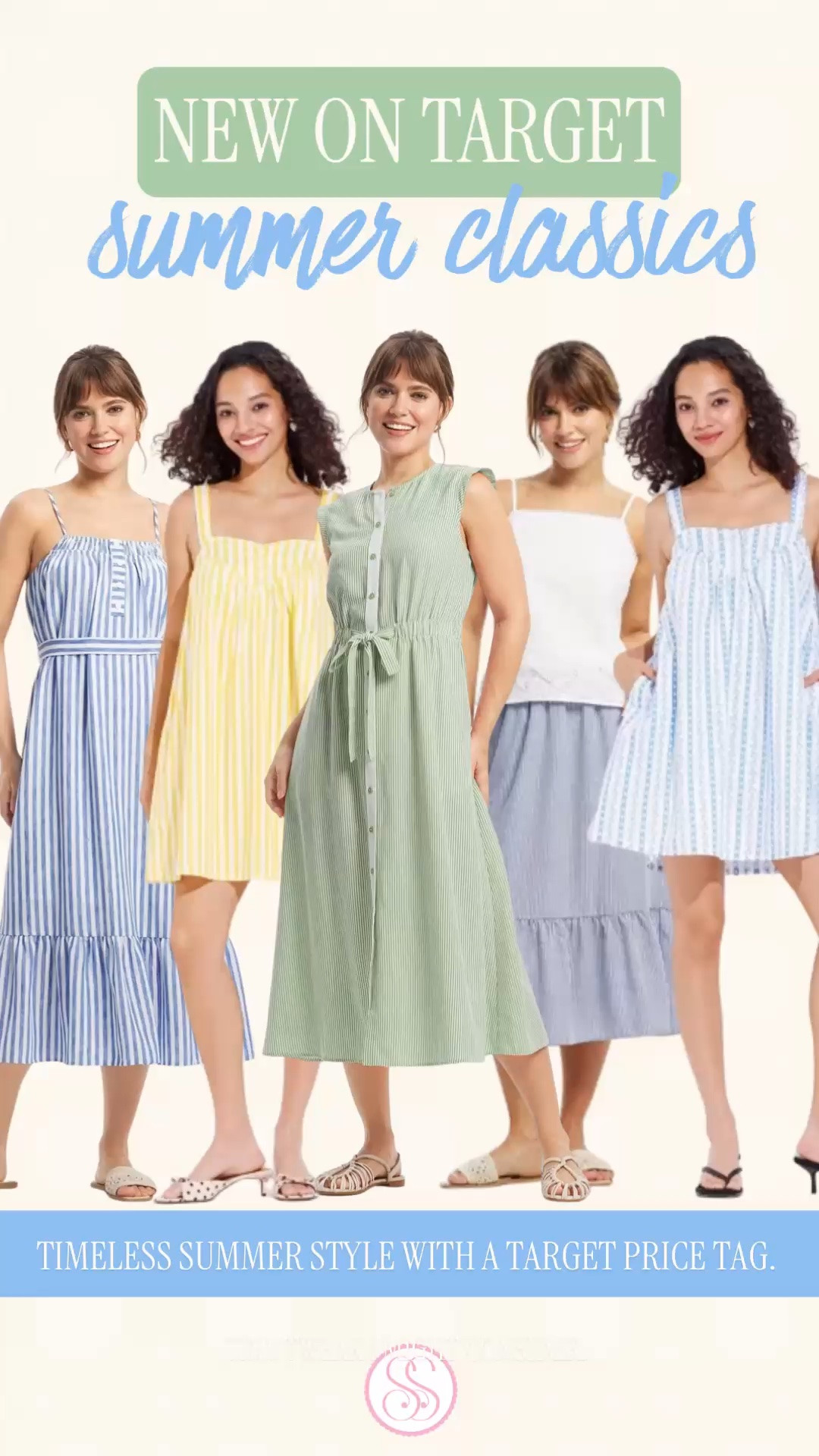 Target new arrivals | Target summer dresses | Target summer outfits | Target finds | summer classics

New on Target: summer classics with a Target price tag.

This Target summer edit is full of easy warm weather pieces that feel timeless, polished, and wearable: striped midi dresses, breezy mini dresses, button-front dresses, smocked dresses, cotton dresses, blue and white dresses, yellow summer dresses, green shirt dresses, embroidered tops, tiered skirts, and throw-on pieces. 

The whole drop is giving casual coastal summer style, preppy summer outfits, teacher outfits, vacation outfits, brunch dresses, church dresses, casual work outfits, lake weekend outfits, beach town shopping, school pickup, patio lunches, travel days, and everyday summer style. 

Style these Target finds with flat sandals, raffia slides, white sneakers, gold hoops, pearl earrings, denim jackets, straw totes, woven bags, or a cardigan over your shoulders for easy summer outfits that work on repeat.

Target new arrivals, Target summer dresses, Target summer outfits, Target finds, Target style, Target fashion finds, Target dresses, summer dresses women, summer outfit, summer outfits women, casual summer outfit, vacation outfit, beach vacation outfit, coastal summer outfit, preppy summer outfit, striped midi dress, blue striped dress, yellow striped dress, green shirt dress, button front dress, cotton dress, smocked dress, embroidered top, tiered skirt, teacher outfit, casual work outfit, church dress, brunch dress, summer classics, affordable summer style

#LTKFindsUnder50 #TargetFinds #TargetStyle #SummerDress #SummerOutfit #PreppyStyle #VacationOutfit

#LTKSaleAlert #LTKSeasonal #LTKWorkwear