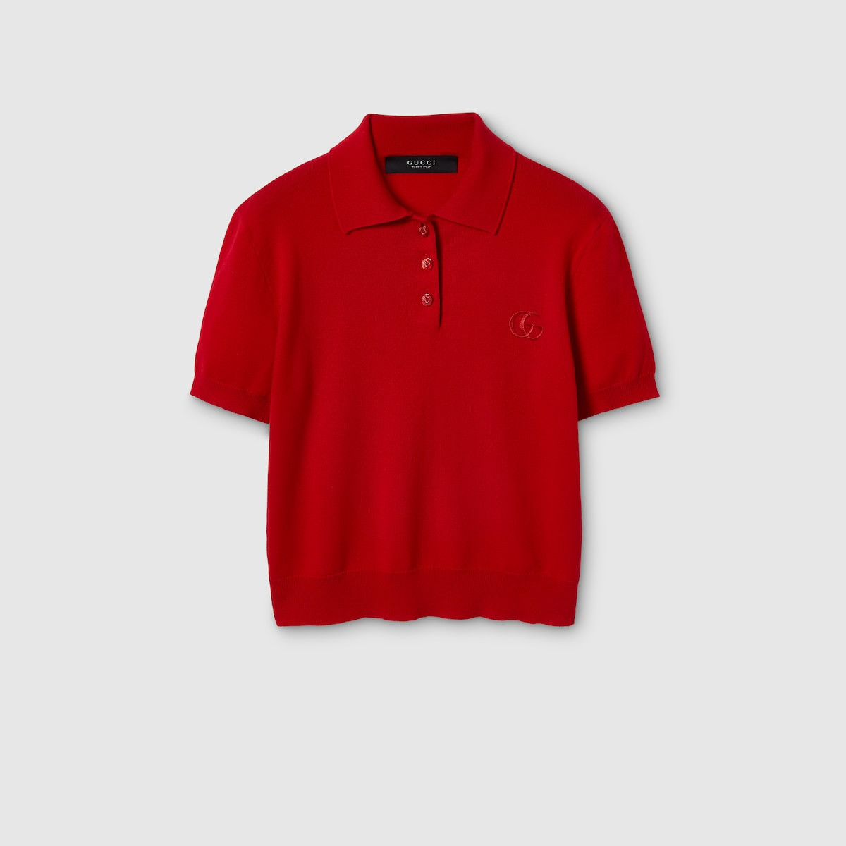 Gucci - Knit wool polo shirt with embroidery | Gucci (US)