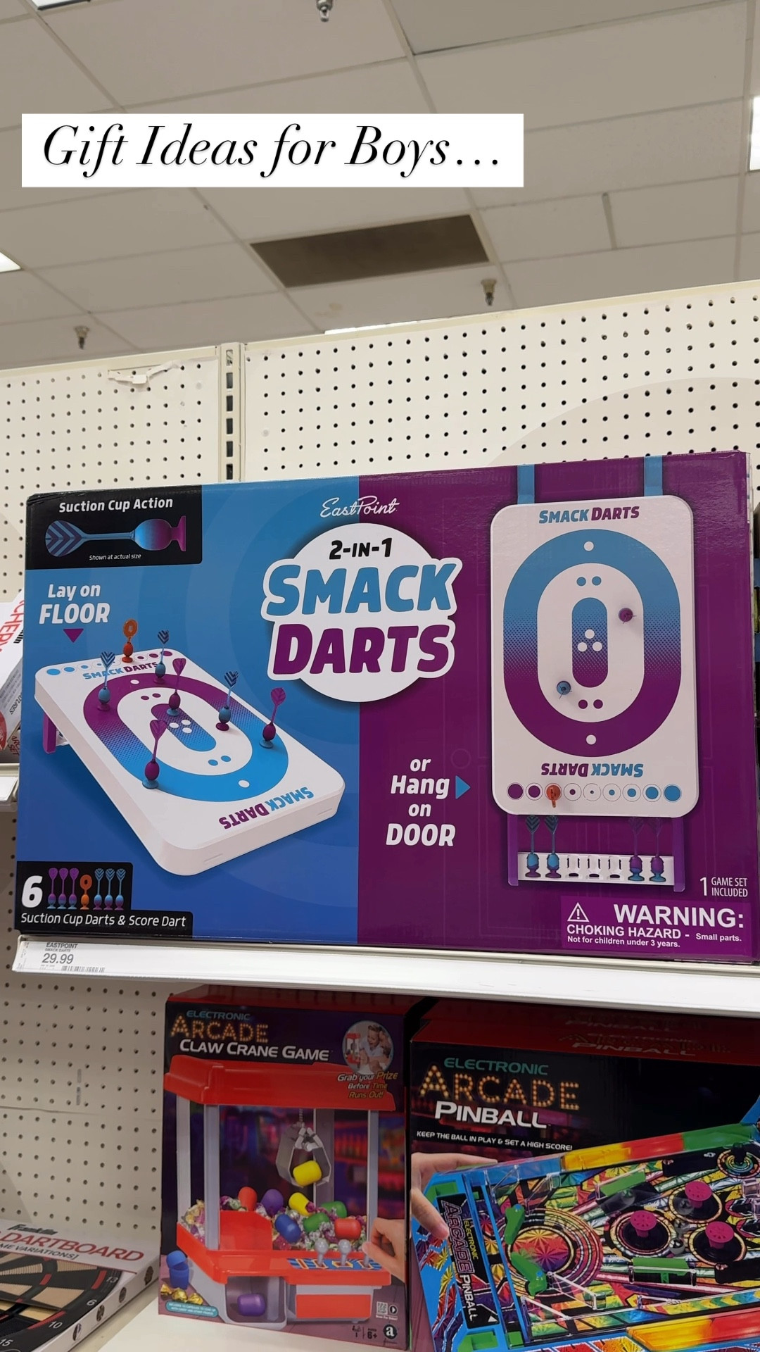 Things I bought for my boys for Christmas, smart dart set, pinball machine, and a claw machine.

#boysgifts #giftguideforboys #giftsforkids #kidsgames

#LTKKids #LTKWatchNow #LTKGiftGuide