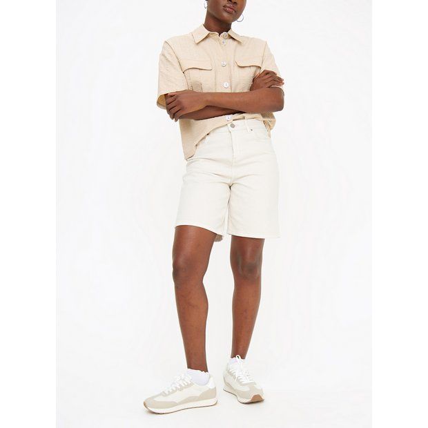 Buy Cream Denim Bermuda Shorts 16 | Shorts | Tu | Tu Clothing