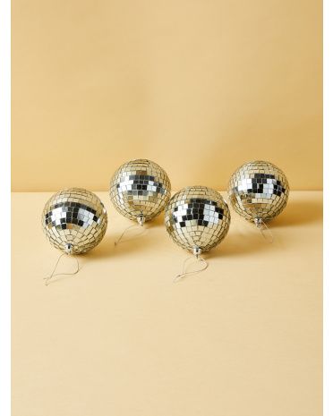 4pk 3.5in Shatterproof Disco Ball Ornaments | HomeGoods