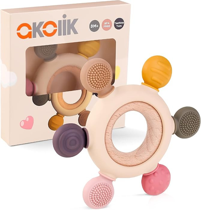 akolik Baby Teething Toys, Teething Relief Toy, BPA Free Baby Chew Toys Infant Toys Newborn Acces... | Amazon (US)