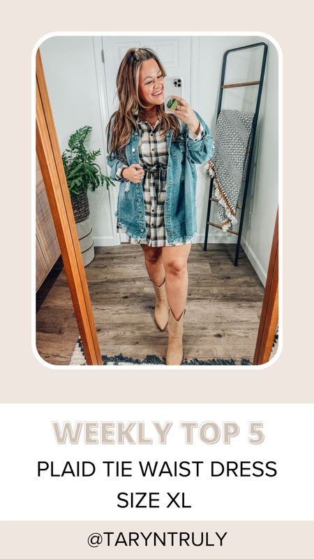 Fall outfit inspo - style tip - size 14 - midsize fall fashion - midsize fashion - midsize outfit inspo - curvy girl The cutest shirt dress- sized up to an xxl Distressed jean Shacket sized up to an xxl for an oversized fit Booties tts Use code: 20TARYN

#LTKcurves #LTKstyletip #LTKSeasonal