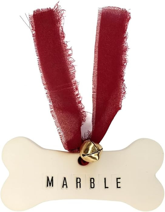 Personalized Dog Bone Christmas Tree Ornament and Pet Decoration, Handmade Clay Xmas Decor, Anima... | Amazon (US)