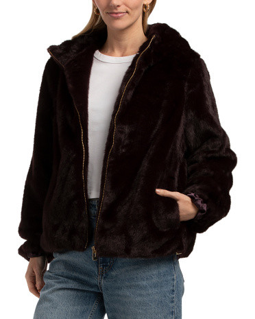 Faux Fur Hooded Jacket | TJ Maxx