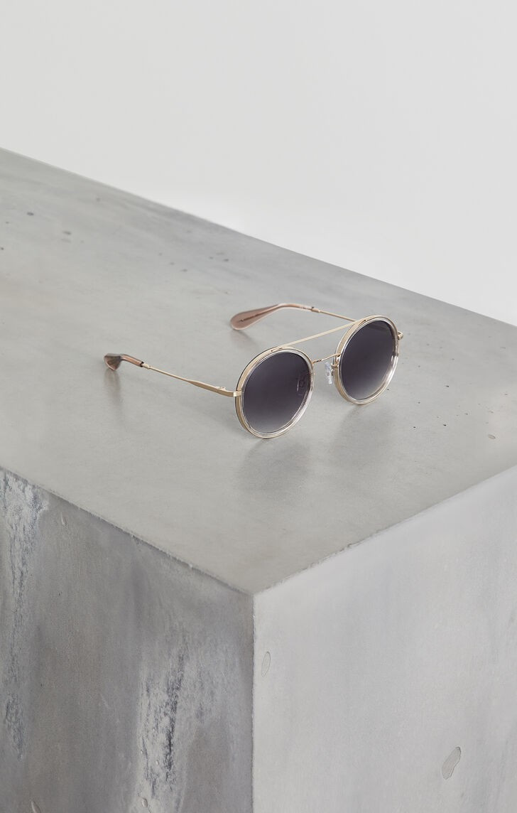 Round Metal Aviator Sunglasses | BCBG Max Azria 