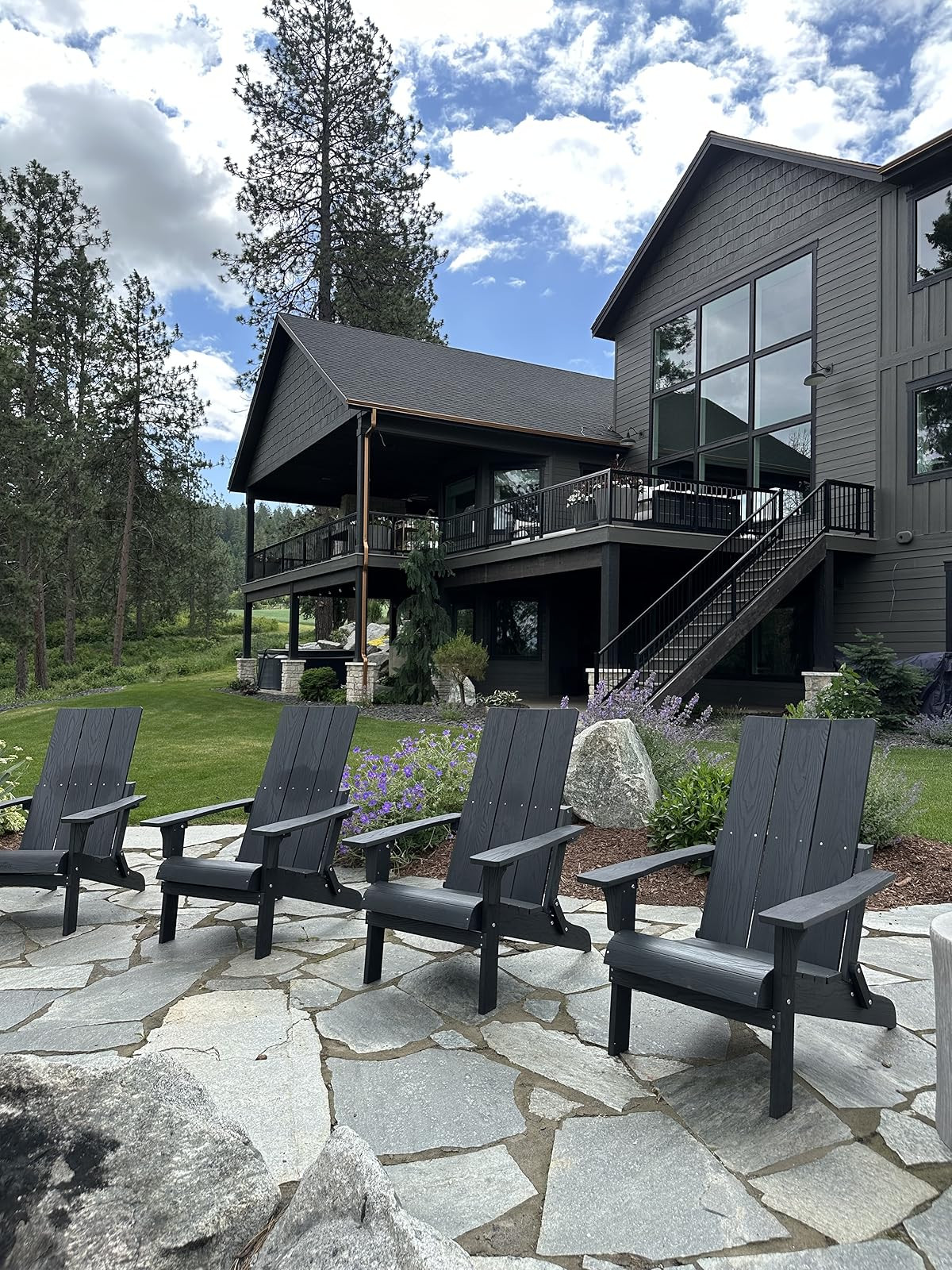 Cecarol Folding Adirondack Chair (2, Black) | Amazon (US)