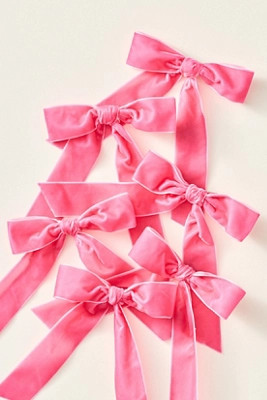 Velvet Bow Clip-On Ornaments, Set of 6 | Anthropologie (US)