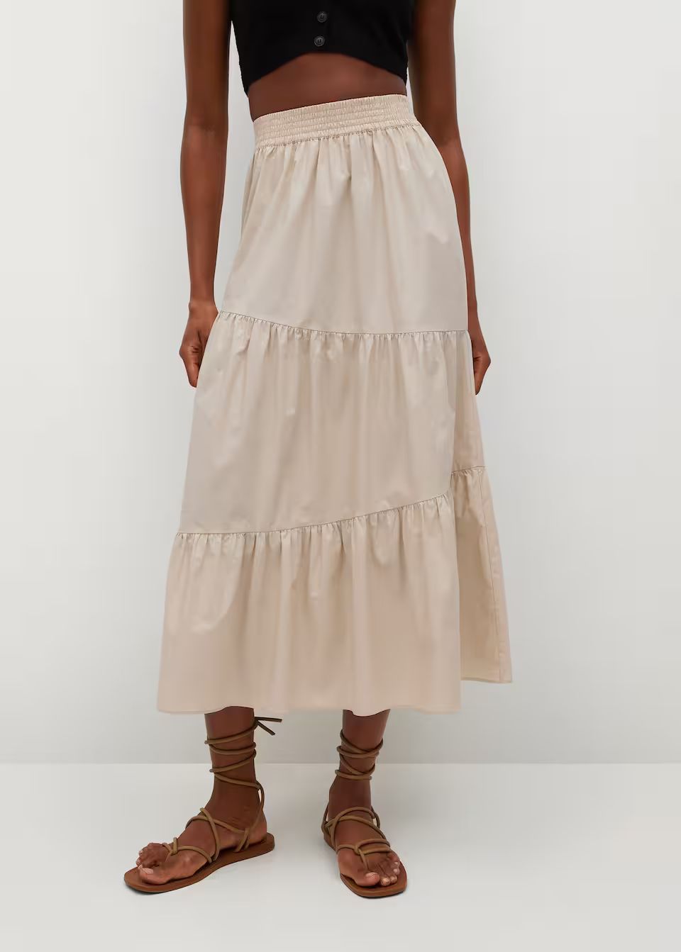 Ruffled cotton skirt | MANGO (US)