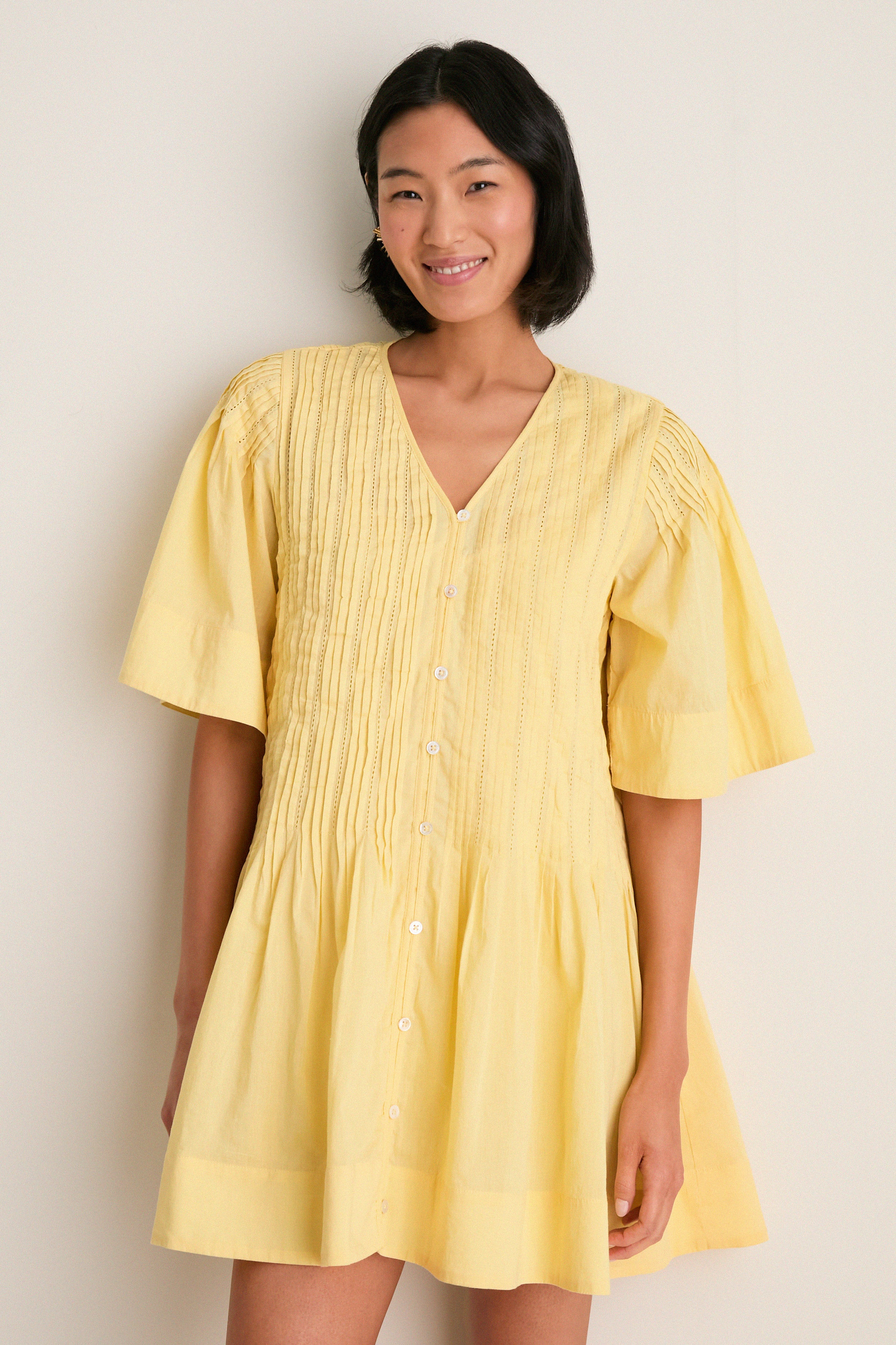 Yellow Alberte Solid Mini Dress | Tuckernuck (US)