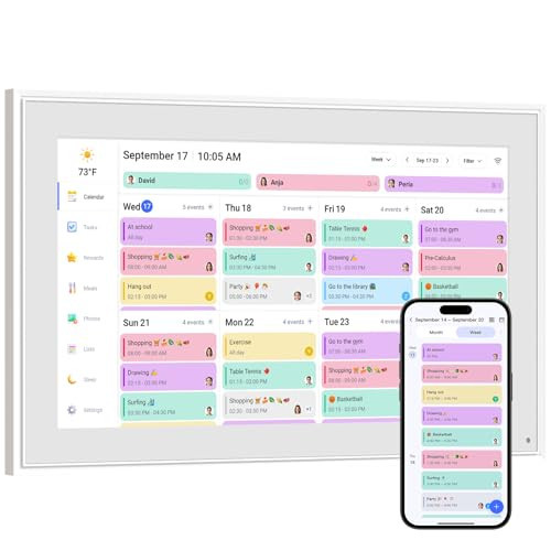 Smart Digital Calendar,10.1"HD Touchscreen Electronic Desk Calendar & Chore Chart, Touchscreen Interactive Display for Family Schedules with Meal Planner & Picture Frame & Lists | Amazon (US)