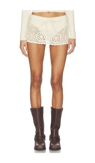 Frankies Bikinis Arlo Cloud Knit Skirt in Ivory. - size M | Revolve Clothing (Global)