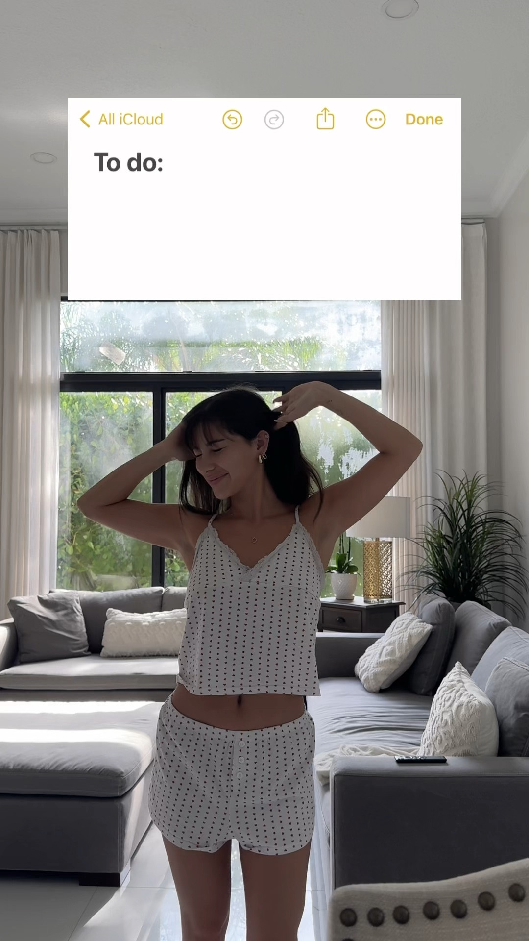 My full day of outfits:
Cutest matching PJ set
Brown workout set
Basic white tee and tank and my fav sweatpants

#LTKVideo #LTKActive #LTKFitness