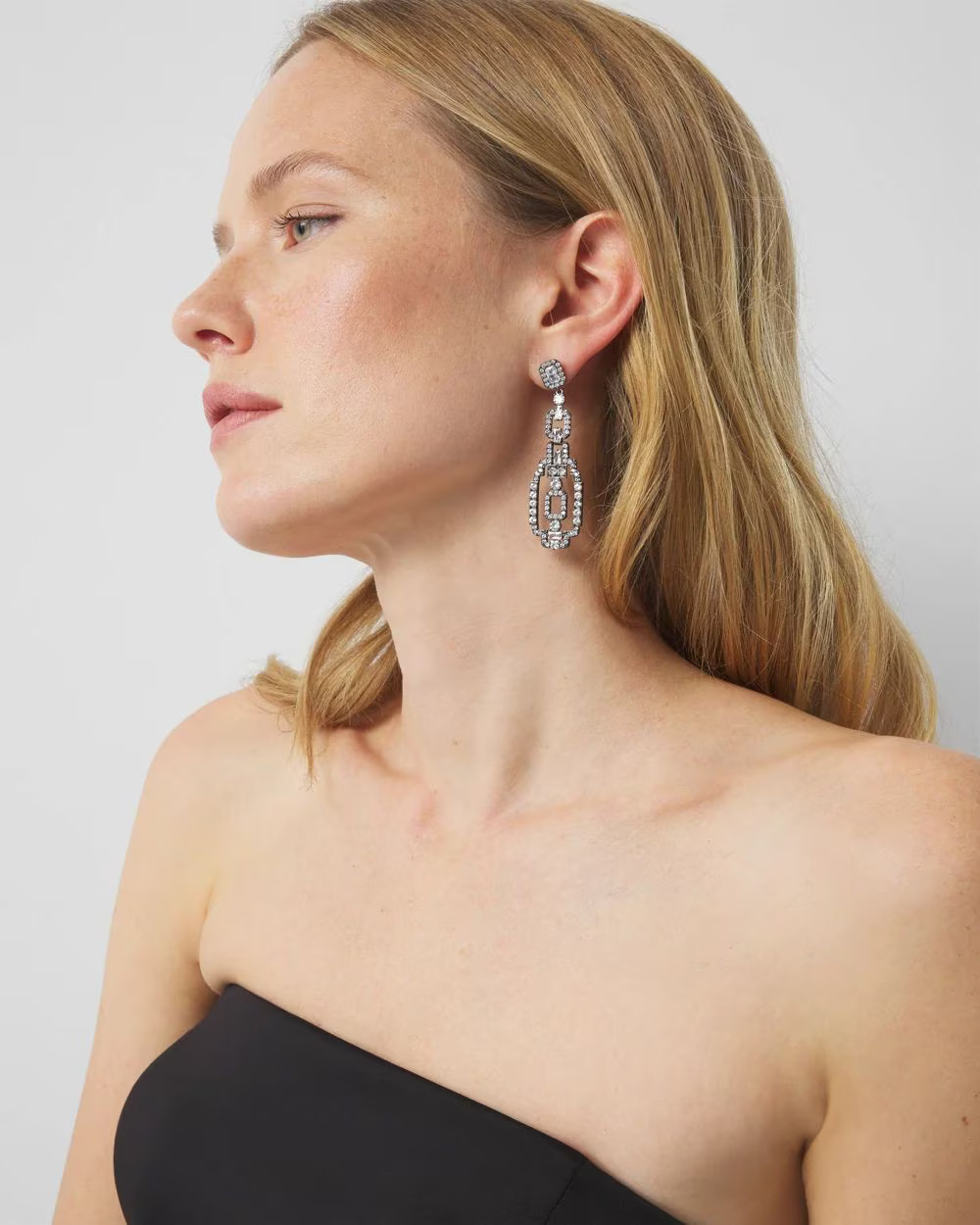 Art Deco Hematite Drop Earrings | White House Black Market