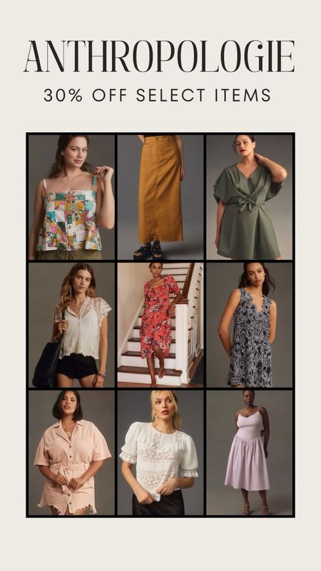 Anthropologie sale 30% off for mother’s day select items. Plus size items 

#LTKmidsize #LTKplussize #LTKsalealert