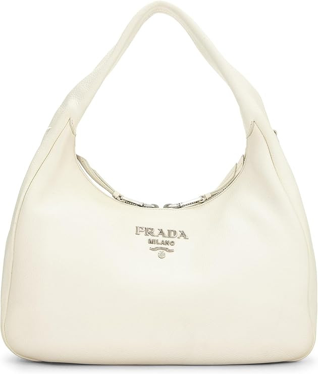 Amazon.com: Prada, Pre-Loved White Vitello Daino Hobo, White : Luxury Stores | Amazon (US)