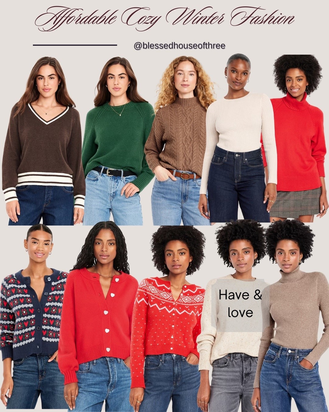 Winter layers you’ll love 🤍 Cozy soft sweaters, soft cardigans, and Valentine-ready knits that are perfect for staying warm while still feeling cute. Easy pieces you can dress up or down all season long.

winter fashion sweaters, cozy winter sweaters, cardigans for winter outfits, valentine sweaters, pink sweaters for valentine’s day, red knit sweaters, heart sweaters, romantic winter outfits, casual winter fashion, affordable sweaters, trendy cardigans, layering sweaters for cold weather, valentine outfit ideas women, winter knitwear, everyday cardigans, soft cozy knits, winter wardrobe essentials, valentine fashion inspiration, cute winter outfits, neutral sweaters, feminine winter fashion

#LTKSeasonal #LTKFindsUnder50 #LTKGiftGuide