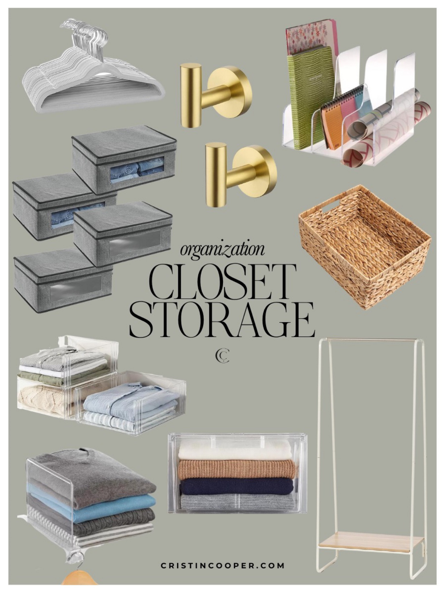 Closet Storage and Organization Solutions

Sweater Drawer // Stackable Shirt Bins // Stand Up Dividers // Shelf Divider // Brass Hook // Fabric Slim Storage Box // Velvet Hanger Set // Wicker Basket // Freestanding Clothing Rack

For more organization finds check out cristincooper.com 

#LTKhome