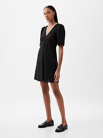Linen-Blend Button Mini Dress | Gap (US)