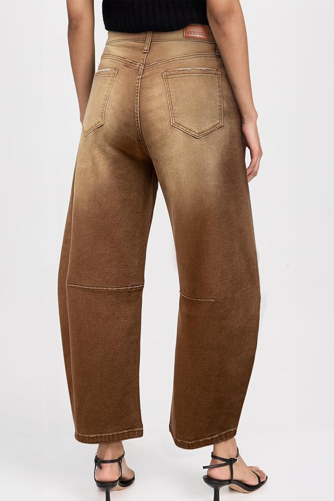 Sidefeel Women's Barrel Jeans Wide Leg Vintage Mid Rise Y2k Baggy Boyfriend Ankle Denim Pants | Amazon (US)