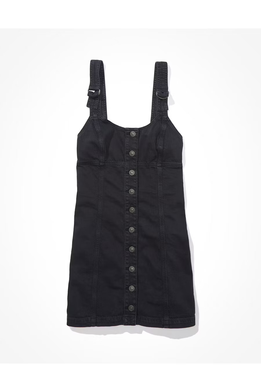 AE Button-Front Denim Mini Dress | American Eagle Outfitters (US & CA)