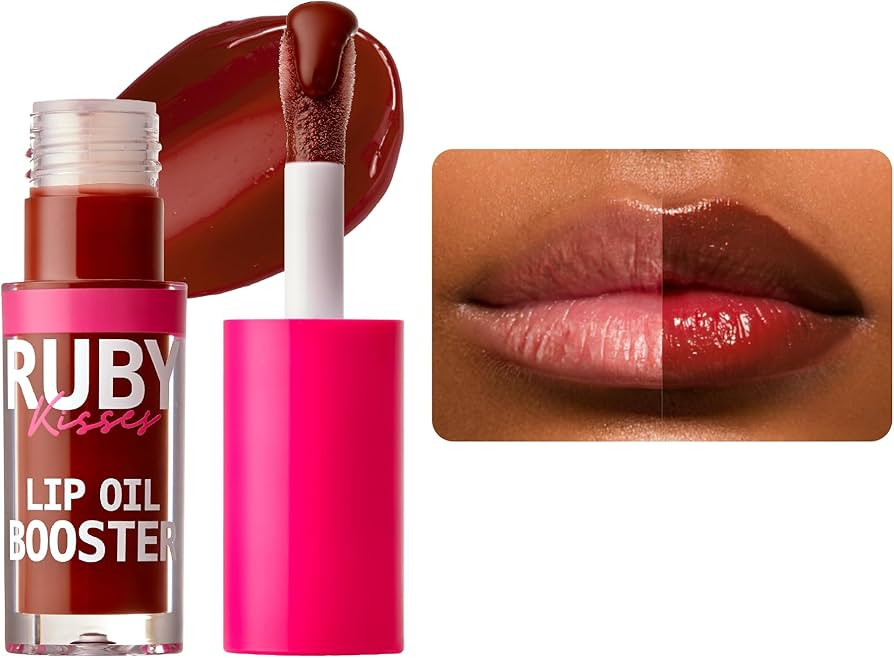 Ruby Kisses Lip Oil Booster, Hydrating Lip Gloss with Nourishing Natural Oil Blend, Jumbo Wand fo... | Amazon (US)