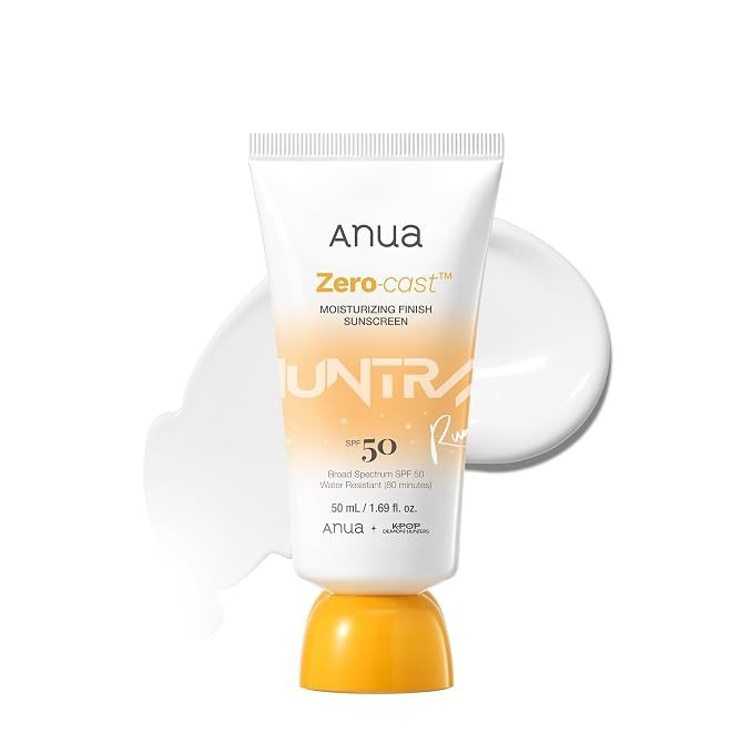 Anua, Zero-Cast Moisturizing Sunscreen SPF 50, Glow Natural Sunscreen for face, No White Cast, Hy... | Amazon (US)