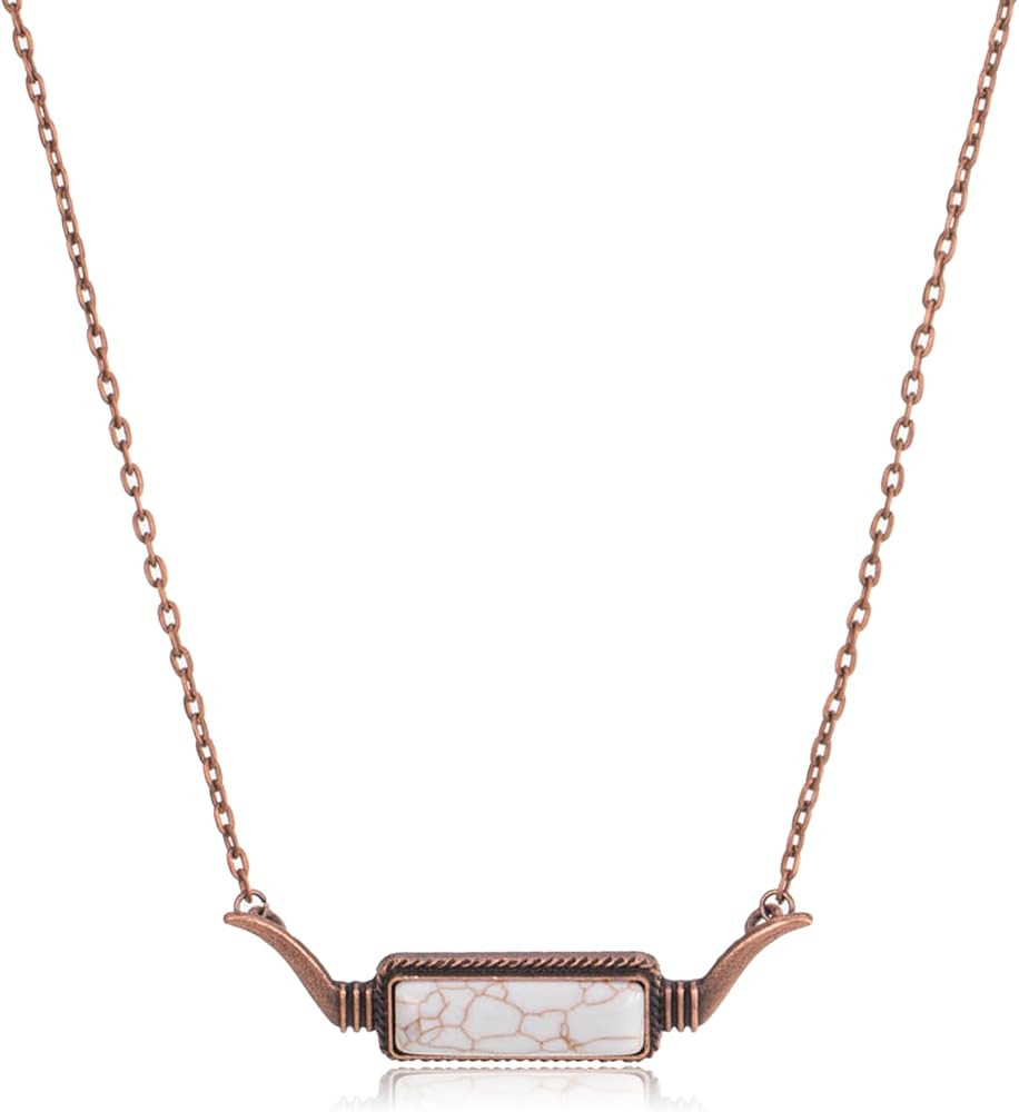 Rustic Couture's Western Turquoise Necklace Jewelry for Women Cowgirl Vintage Necklace | Amazon (US)