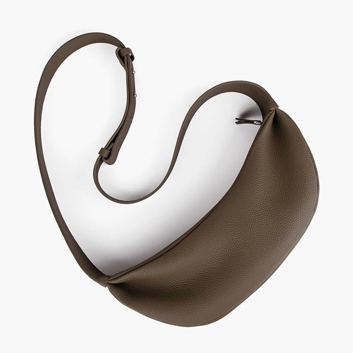 Genuine Leather Sling Bags Crossbody Women, Minimalist Style Casual Chest Bags with Wide Strap | Amazon (US)