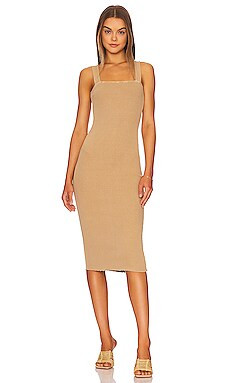 Tularosa Green Celina Midi Dress in Beige from Revolve.com | Revolve Clothing (Global)