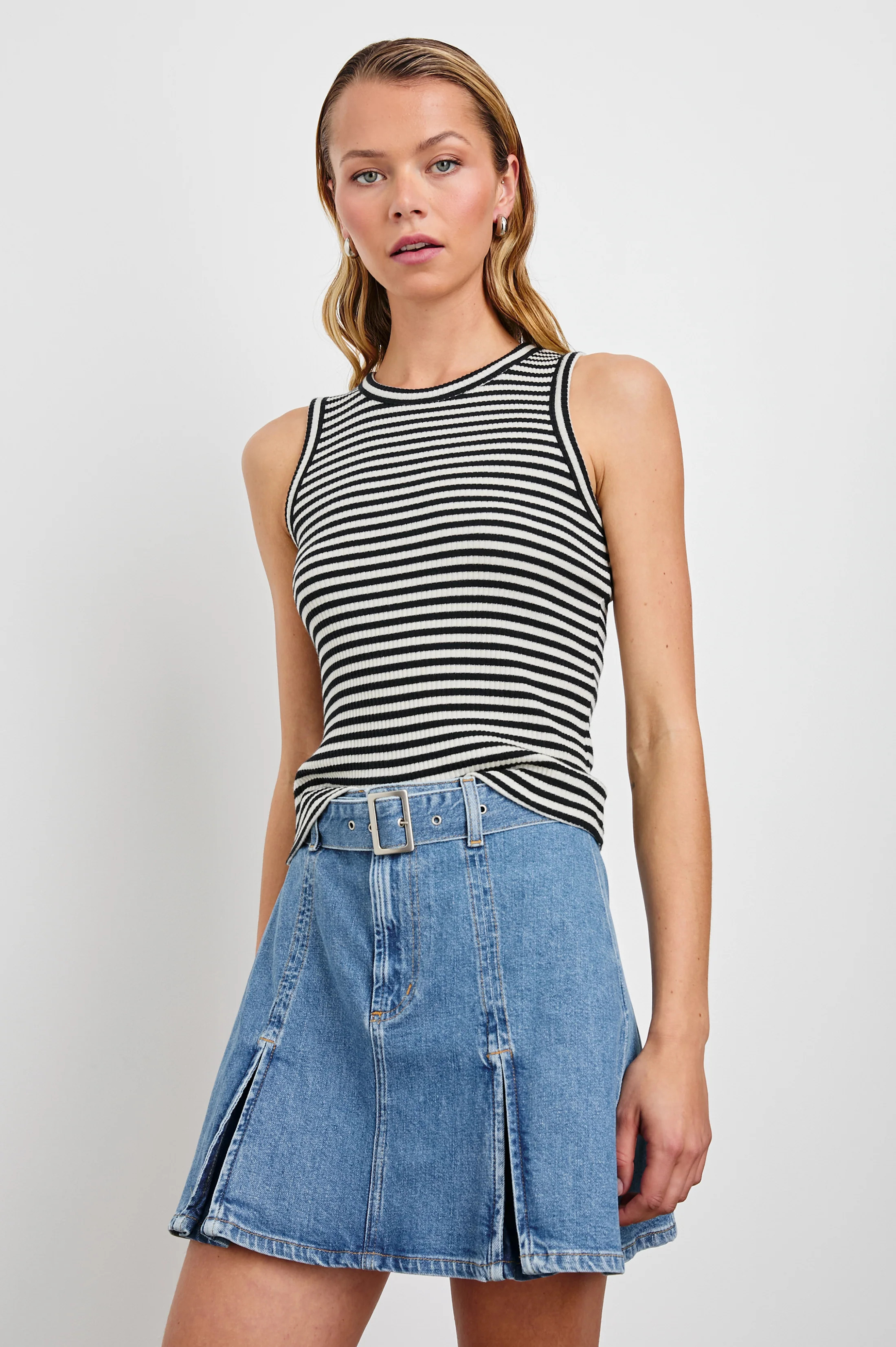 THE RACER TANK - BLACK BIRCH STRIPE | Rails