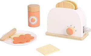 TOOKYLAND Wooden Pop Up Toaster Play Set, Play Toaster for Kid Kitchen, Wooden Play Kitchen Set w... | Amazon (US)