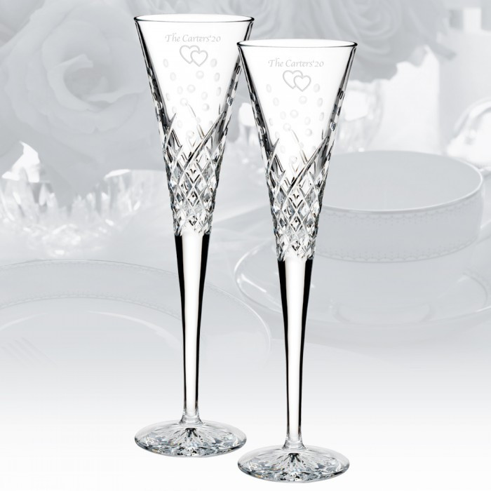 Waterford Wishes Happy Celebrations Flute Pair, 5oz 
            Lead Crystal
            


  ... | Crystal Plus, Inc.