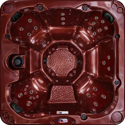American Spas 7-Person 40-Jet Acrylic Square Hot Tub with Ozonator in Smoke | Wayfair North America