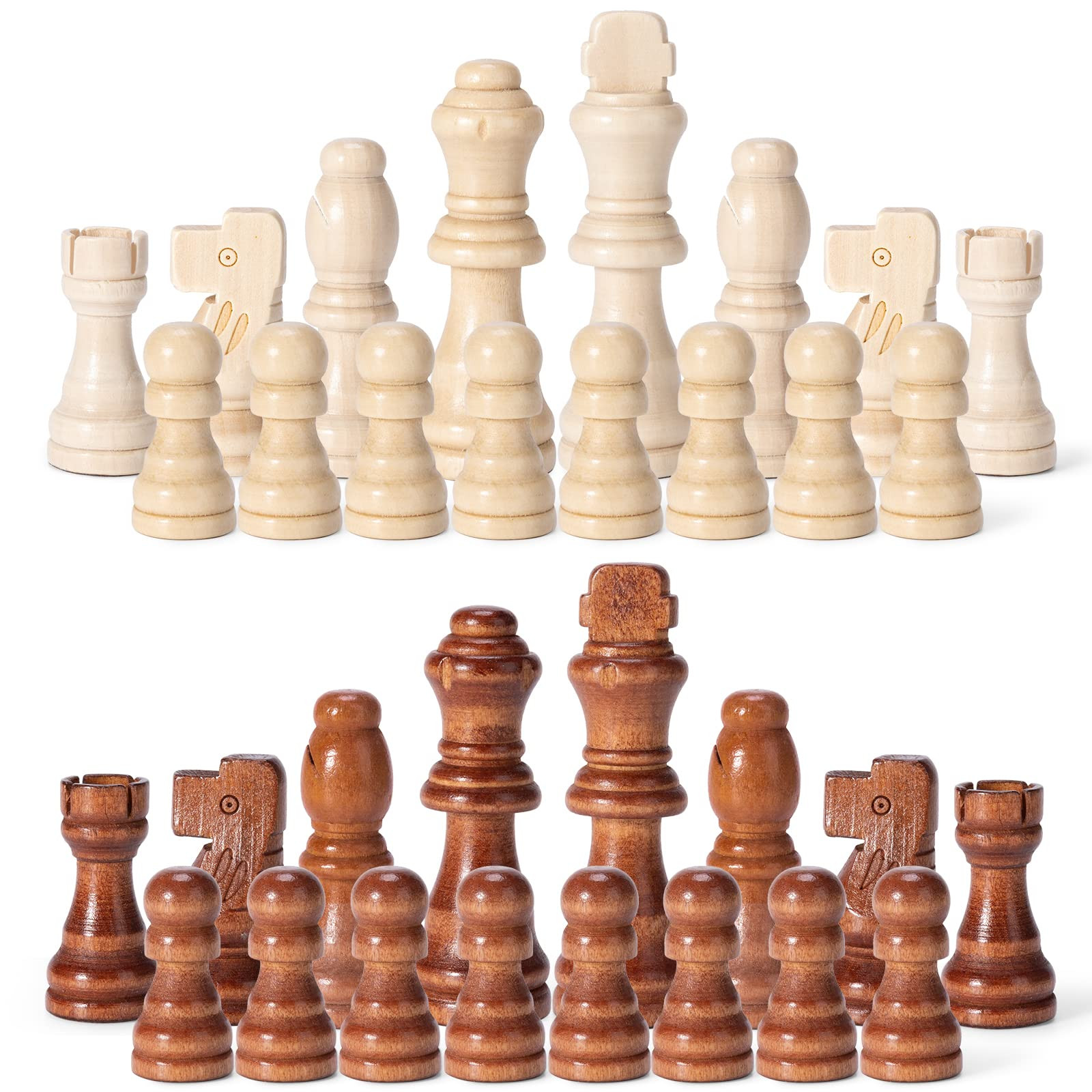Wooden Chess Pieces Only, 32 Piece Tournament Staunton Wood Chessmen with 3.15 inches King, Chess... | Amazon (US)