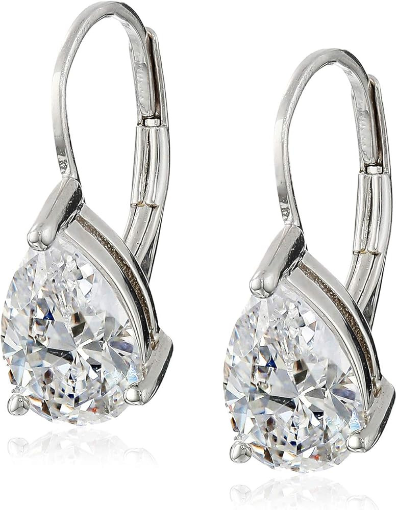 Amazon Essentials Sterling Silver or Gold Plated Sterling Silver Pear Cut Cubic Zirconia Leverbac... | Amazon (US)